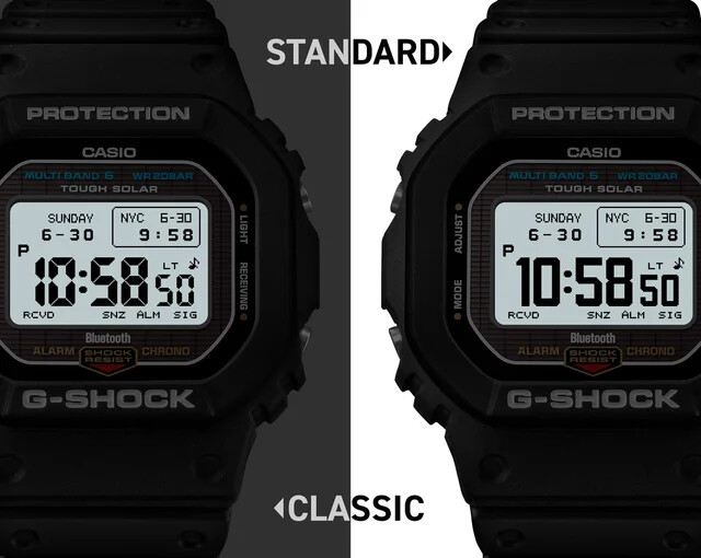 Uma imagem de marketing que vazou dos dois estilos de fonte do próximo Casio G-Shock GW-BX5600. (Fonte da imagem: Reddit)