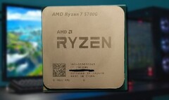 O APU de mesa AMD Ryzen 7 5700G apresenta um Radeon Vega 8 iGPU. (Fonte da imagem: Chiphell/MakeUseOf - editado)