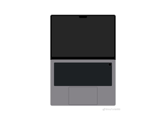 Um desenho conceitual de como poderia ser um MacBook Pro com um entalhe. (Fonte da imagem: Weibo)