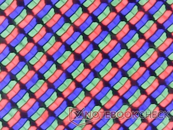 Subpixels RGB nítidos, sem granulação perceptível