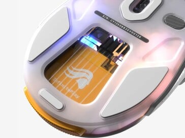 Slot de bateria para o Glorious Model O3 Wireless em branco (Fonte da imagem: Glorious)
