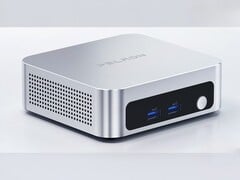A imagem mostra uma foto do mini PC Peladn WO5 304 na cor prata
