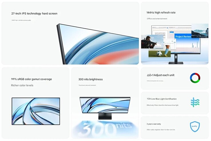 Especificações do monitor Redmi A27 2026 (Fonte da imagem: IT Home)