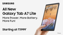 O Galaxy Tab A7 Lite recebe novas listagens. (Fonte: Samsung)