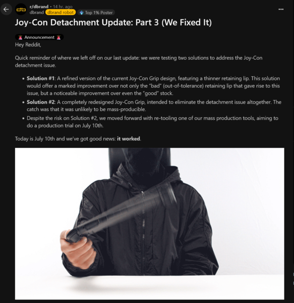 Atualização do redesenho da caixa do Dbrand Killswitch Switch 2 (Fonte da imagem: captura de tela, subreddit da Dbrand)