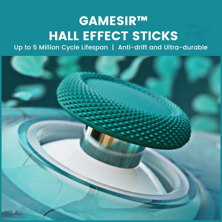 O GameSir T7 Pro Floral conta com joysticks Anti-Drift Hall Effect da própria GameSir (Fonte da imagem: GameSir)