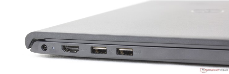 Esquerda: adaptador AC, HDMI 1.4, 2x USB-A 2.0