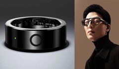O MYVU Smart Ring da Meizu apresenta um design atraente com logotipo e LED. (Fonte da imagem: Meizu)
