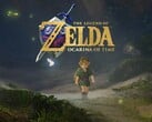 Link do remake de Zelda: Ocarina of Time explorando Hyrule