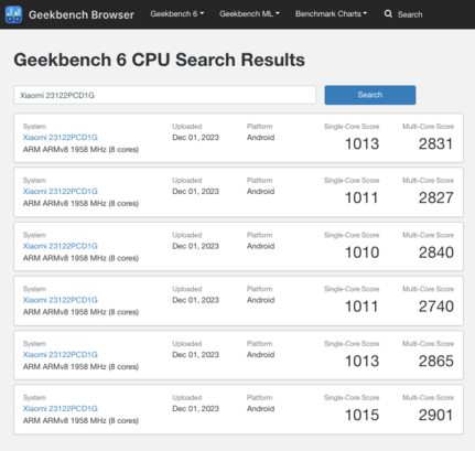 (Fonte da imagem: Geekbench)