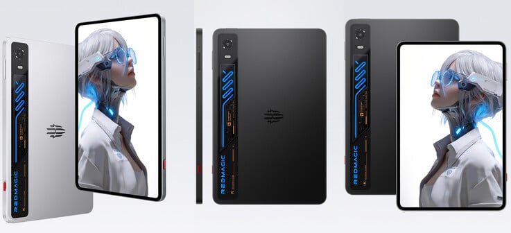 As duas opções de cor e o design do tablet para jogos
