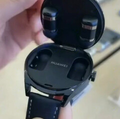 Os Watch Buds têm um design incomum. (Fonte da imagem: Weibo via @RODENT950)