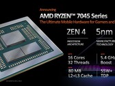 AMD Ryzen 9 7945HX apresenta 80 MB de cache L2 + L3 combinado. (Fonte: AMD)