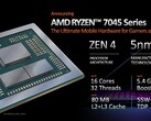 AMD Ryzen 9 7945HX apresenta 80 MB de cache L2 + L3 combinado. (Fonte: AMD)