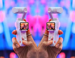 A Insta360 Luna Ultra branca em imagens práticas que vazaram (editadas).