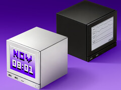 Uma renderização das telas do painel frontal de LCD e tinta eletrônica da Steam Machine da Jsaux. (Fonte da imagem: Jsaux)