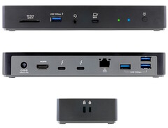 A Apricorn apresenta a estação de acoplamento Aegis Thunderbolt 4 com 11 portas, suporte para monitor externo de 8K e dois slots de segurança Kensington. (Fonte da imagem: Apricorn)