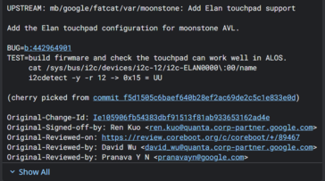 Entrada no Chromium Gerrit para o Acer Googlebook 14
