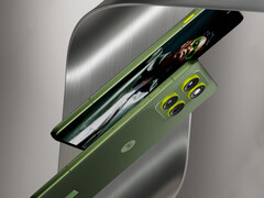 O Motorola Edge 70 em sua opção de cor Pantone Bronze Green. (Fonte da imagem: via Evan Blass)