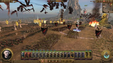 Uma imagem que mostra uma batalha em Total War: Warhammer.