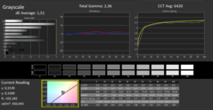 Calman ColorChecker: DCI-P3 - calibrado em escala de cinzentos