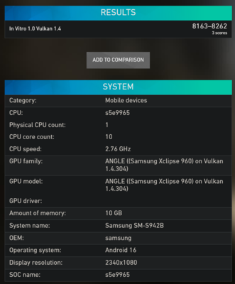 Referência de GPU do Exynos 2600