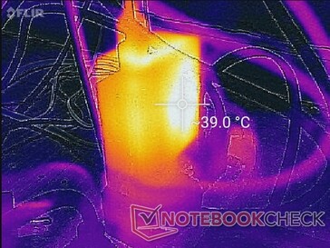 Adaptador AC após uma hora de cargas pesadas