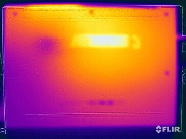 Temperaturas da superfície durante o teste de estresse (parte inferior)