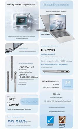 Principais destaques dos notebooks Lenovo ThinkBook 14+ e 16+ de 2026 (Fonte da imagem: Lenovo - tradução automática)