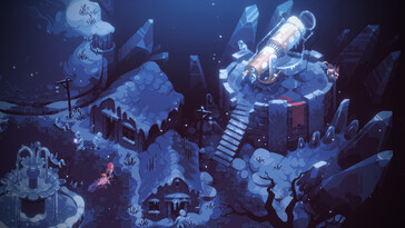 Uma imagem mostrando um ambiente em Eldest Souls.