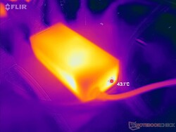 O adaptador AC chega a mais de 43 C quando a carga é muito alta por longos períodos