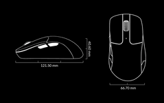 Dimensões do mouse para jogos Keychron M2 8K