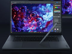 O novo Yoga Pro 16 com RTX 5070 vem com um touchpad com tecnologia Wacom.