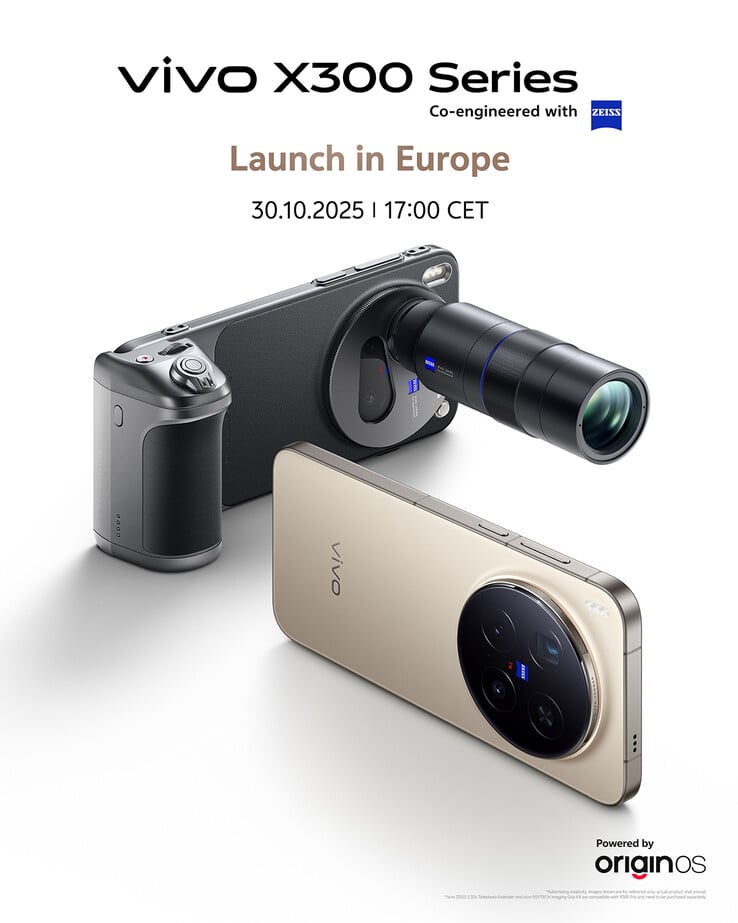 O Vivo X300 será lançado oficialmente na Europa em 30 de outubro de 2025