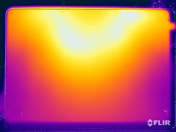 Temperaturas da superfície durante o teste de estresse (parte inferior)