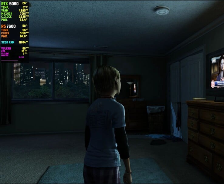 Captura de tela da jogabilidade de *The Last of Us Remastered* rodando no shadPS4 com uma RTX 5060