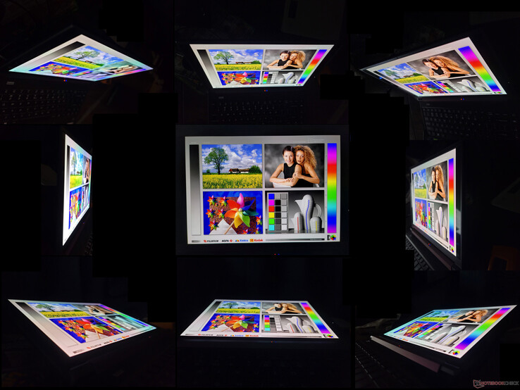Amplos ângulos de visão OLED. Um efeito arco-íris exclusivo do OLED torna-se perceptível se a visualização for feita de ângulos extremos