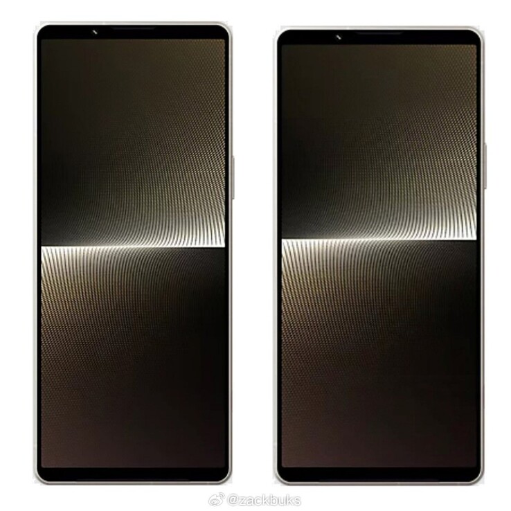 O Sony Xperia 1 VI (à direita) foi projetado para ser lançado mais curto e mais largo do que o seu antecessor 1 V, que é distintamente fino. (Fonte: zackbuks no Weibo)