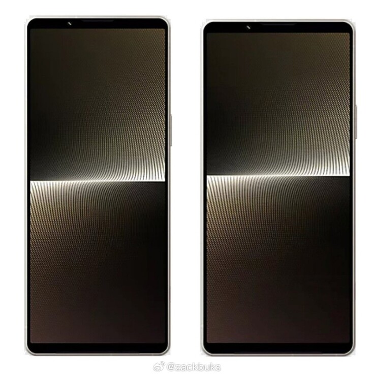 O Sony Xperia 1 VI (à direita) foi projetado para ser lançado mais curto e mais largo do que o seu antecessor 1 V, que é distintamente fino. (Fonte: zackbuks no Weibo)
