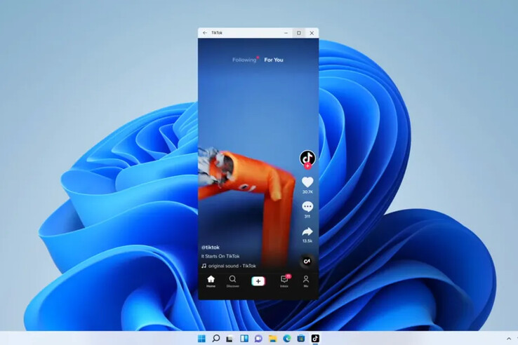 TikTok mostrado rodando no Windows 11. (Fonte da imagem: Microsoft)
