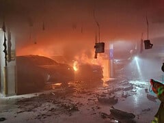 Incidente de incêndio na Coreia do Sul envolvendo um Mercedes Benz elétrico (Fonte da imagem: Gyeonggi Fire and Disaster Headquarters)