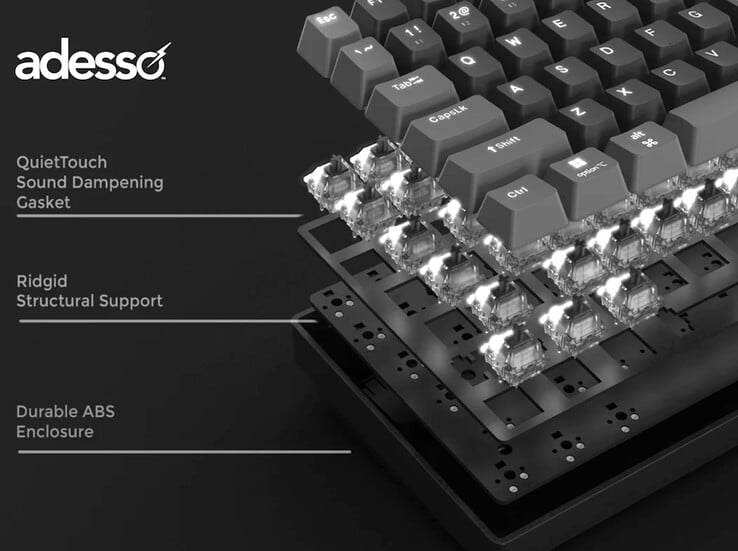 Os teclados Adesso EasyTouch usam juntas QuietTouch para reduzir ainda mais o ruído da digitação. (Fonte da imagem: Adesso)