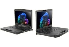 O modelo da AMD vem com uma tela de 15,6 polegadas, enquanto o modelo da Intel é um pouco menor, com uma tela de 13,3 polegadas. (Fonte da imagem: Getac)