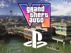 É exibido um banner de divulgação do GTA 6 para PS5