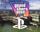É exibido um banner de divulgação do GTA 6 para PS5