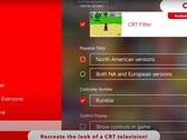 Uma tela do console Nintendo Switch 2 mostrando sua capacidade exclusiva de recriar uma opção de exibição semelhante à CRT (fonte da imagem: Nintendo of America YT)