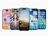 iOS 26 para permitir tela de bloqueio com música animada em aplicativos de terceiros. Imagem genérica exibindo vários iPhones. (Fonte da imagem: Apple)