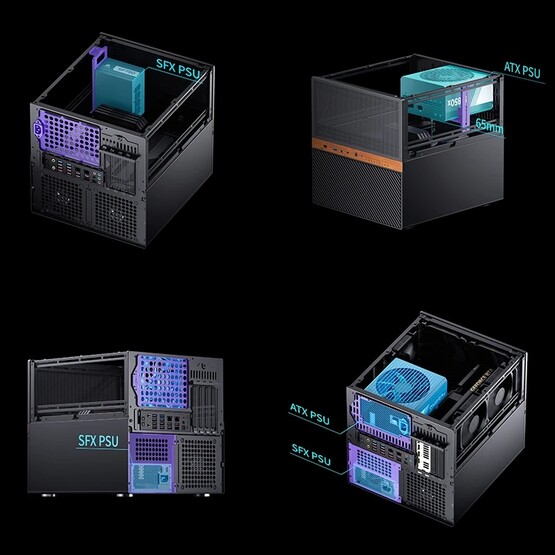 O chassi NAS N6 da Jonsbo pode acomodar PSUs SFX e ATX. (Fonte da imagem: Jonsbo)