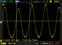 PWM cintilando abaixo de 2% de brilho (121,4 - 367,6 Hz)