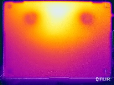 Temperaturas da superfície do teste de estresse (parte inferior)